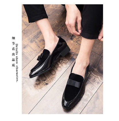 Yuppie Social Leather Shoes Men Classic Wedding Men's Dress Shoes Bow Formal Shoes For Men Slip On Loafers Man