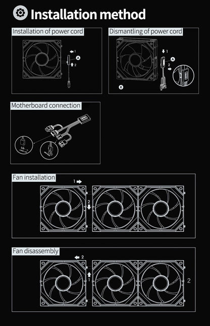 TEUCER DL-2 ARGB PC Fan 3-in-1 Case Fan Compatible with 240 360 Water Cooling Radiator Wireless Cooling Fan Kit