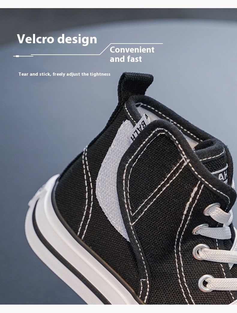 Spring and Autumn New Children's Canvas Shoes Boys High-Top White Shoes Girls Casual Shoes Parent-Child Shoes Board Shoes