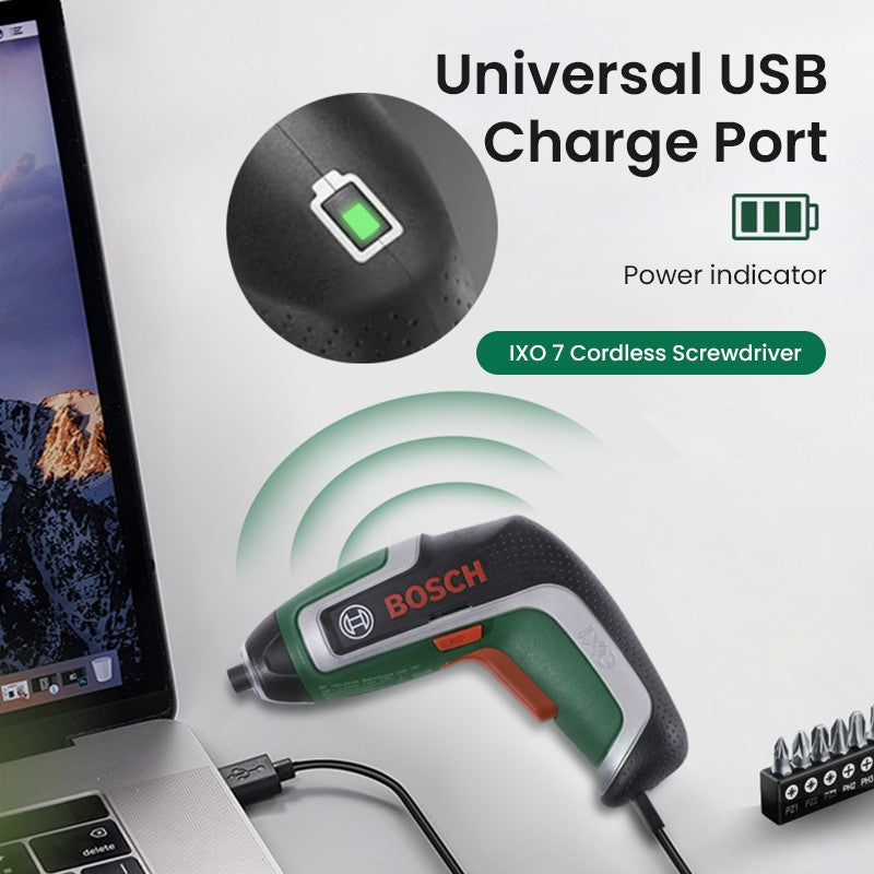 Parafusadeira sem fio Bosch IXO 3.6V Recarregável USB Multifuncional Mini Furadeira Elétrica Chave de Fenda Portátil Ferramenta Elétrica Ixo 7/6