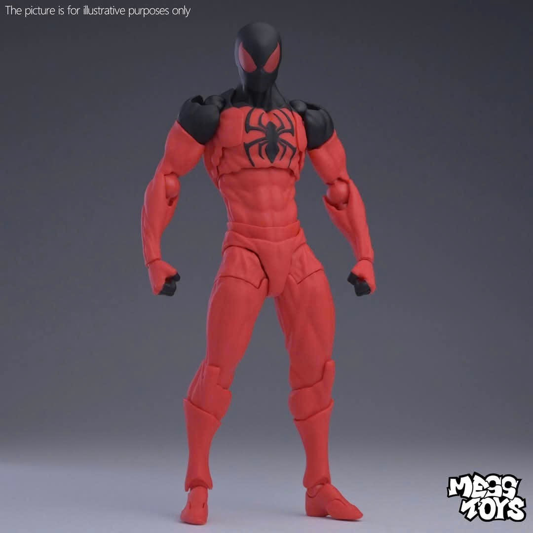 In stock NEW Mess Toys Venom Lethal Neighbor Spider Man Symbiotic Black Suit Messtoys Spiderman Anime Action Figure Model toys