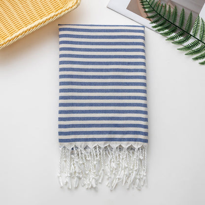 Cotton Turkish Striped Beach Towel 90*180CM Sauna Spa Gym Sport Fitness Fringed Bath Towel Kitchen Soft Absorbent Quick Drying