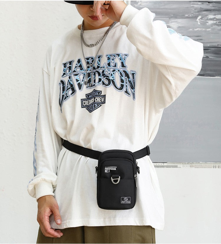 Fashion 3 Layers Men Small Shoulder Bag High Quality Durable Nylon Male Handbag Portable Messenger Bag Flap Mini Waist Bag