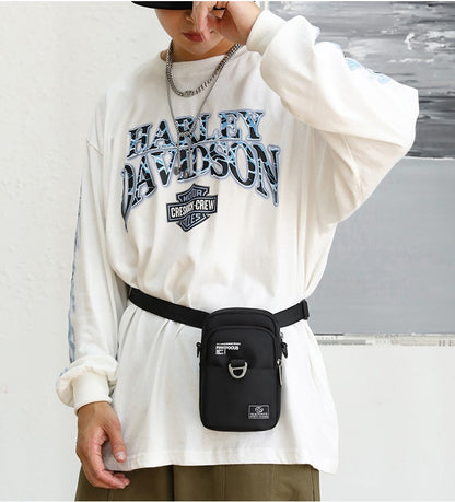 Fashion 3 Layers Men Small Shoulder Bag High Quality Durable Nylon Male Handbag Portable Messenger Bag Flap Mini Waist Bag