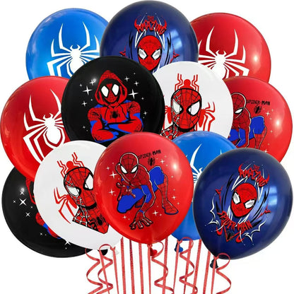 12pcs 6pcs Cartoon Spider Theme 12inch Latex Balloons Air Globos Boys Birthday Party Decorations Kids Baby Shower Party Supplies