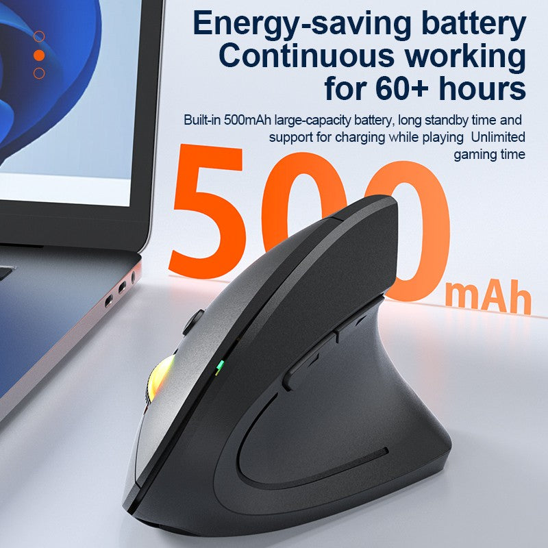 2.4GHz Bluetooth Wireless Mouse Rechargeable Vertical Mice Ergonomic 3Adjustable 1600DPI 6Buttons for Laptop PC Computer Desktop