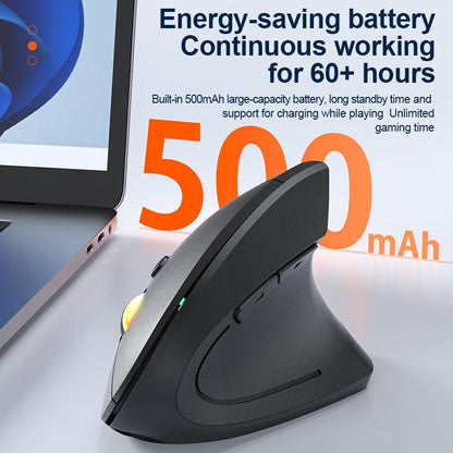 2.4GHz Bluetooth Wireless Mouse Rechargeable Vertical Mice Ergonomic 3Adjustable 1600DPI 6Buttons for Laptop PC Computer Desktop