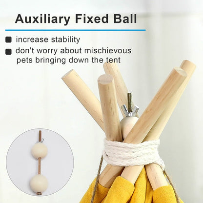 Tenda Tipi para Cães e Gatos com Almofada Grossa Casas Portáteis para Filhotes Gatos Cães Coelhos Até 15kg/33lbs