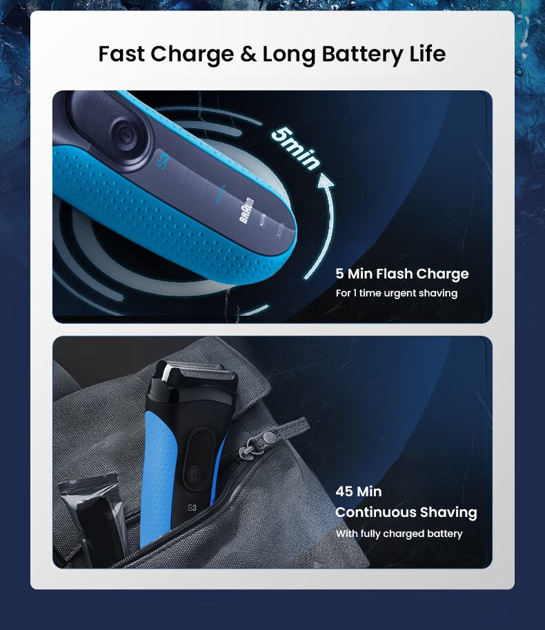 Braun Electric Shaver 3 Series ProSkin 3040S 3010S Reciprocating Shaver For Men Shaving Machine With Trimmer 100-240v