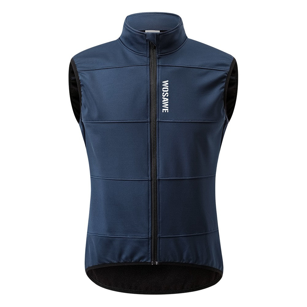 WOSAWE Men's Cycling Jersey Winter Thermal Long Sleeve Fleece MTB Cycling Jacket Bicycle Top Bike Clothing with 3 Rear Pockets