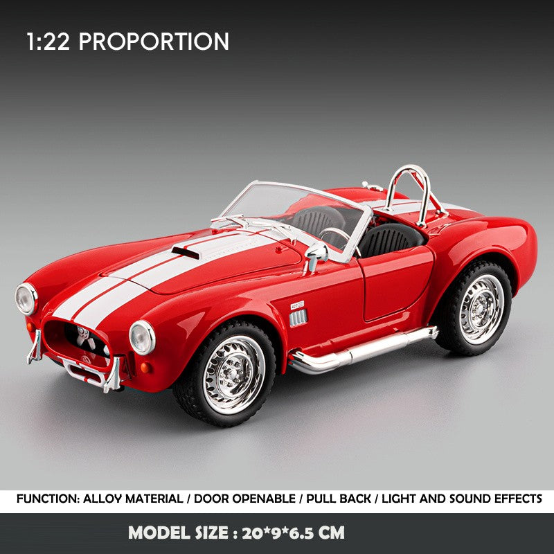 Simulação 1:22 Clássico Shelby AC Cobra Carro de Liga Leve com Luzes e Sons Colecionável Miniatura de Metal Diecast Voiture