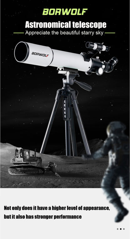 BORWOLF 70500 Telescópio Astronômico Profissional para Espaço Monocular Lente 70MM Poderosa Visão Noturna para Estrelas e Lua