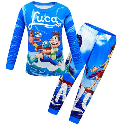 Pijama Infantil Disney Pixar Luca Desenho Animado Cosplay Roupa de Dormir Kawaii Pijama Luca Anime Manga Longa Roupa de Casa Pijama Infantil Presente