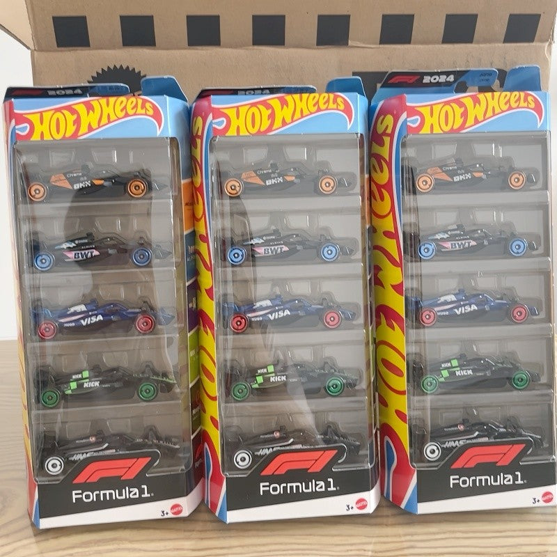 Hot Wheels X Formula 1 1/64 Collectible Car Toys 5 Packs Haas F1 Team Kick Sauber F1 Team Moneygram Theme Vehicle Gifts For Fans