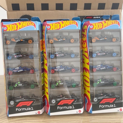 Hot Wheels X Formula 1 1/64 Collectible Car Toys 5 Packs Haas F1 Team Kick Sauber F1 Team Moneygram Theme Vehicle Gifts For Fans