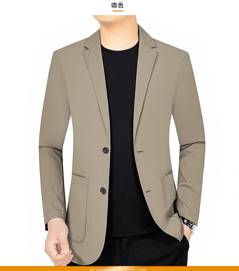 New Summer Male Thin Elastic Blazers Jackets Quality Men Breathable Sunscreen Blazers Coats Man Business Casual Suits Coats 4XL