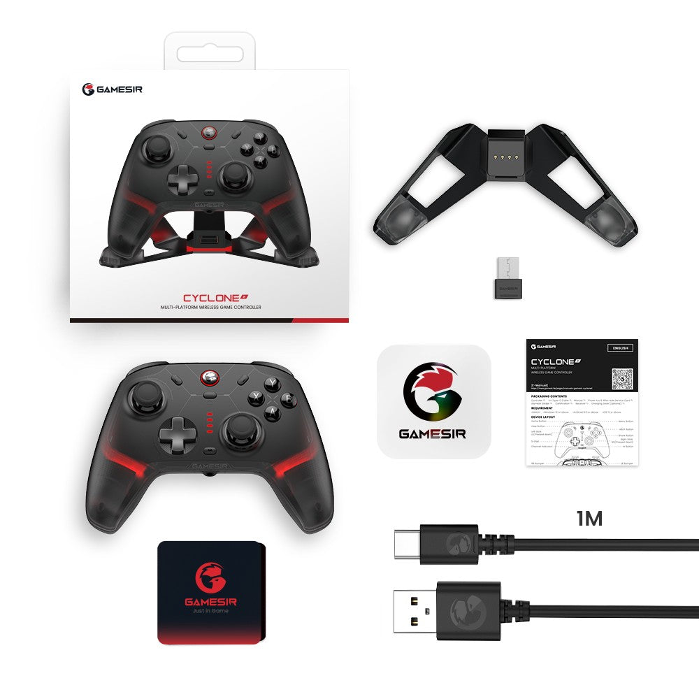 GameSir Cyclone 2 Wireless Pro Controller for Nintendo Switch 2 / PC / iPhone / Android - Hall Effect, Tri-Mode (BT/2.4G/USB)