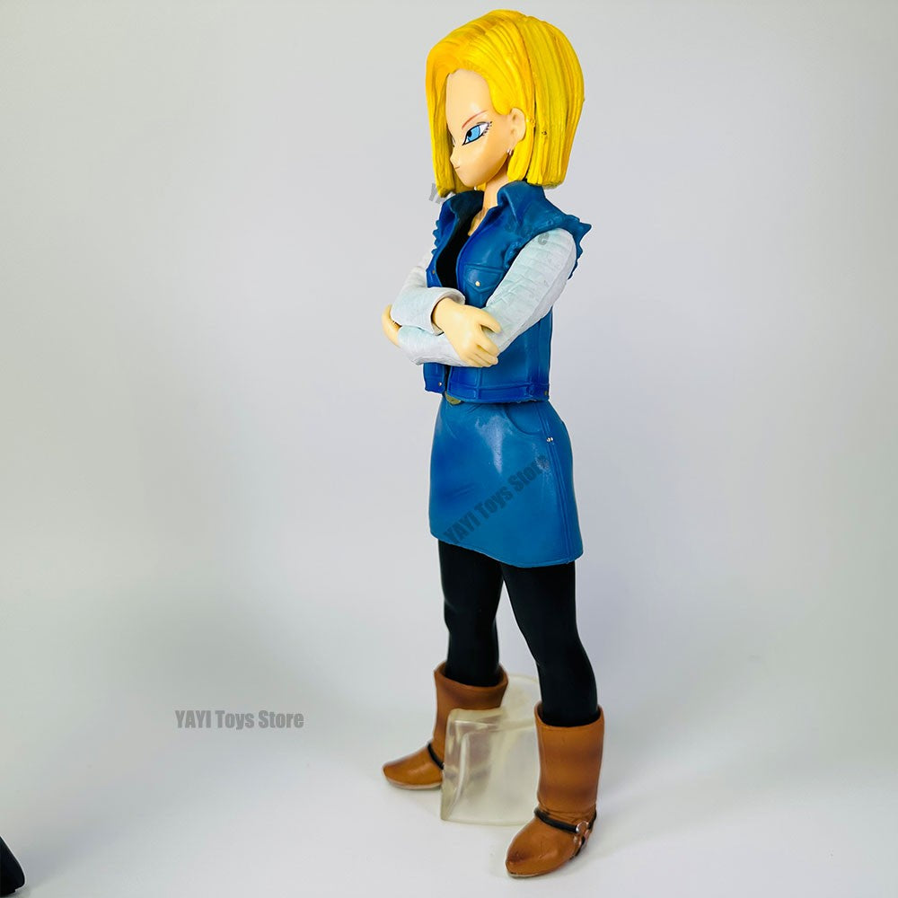 25CM Anime Dragon Ball Z Android 17 18 Figure Android 18 PVC Action Figures Collection Model Toys for Children Christmas Gifts