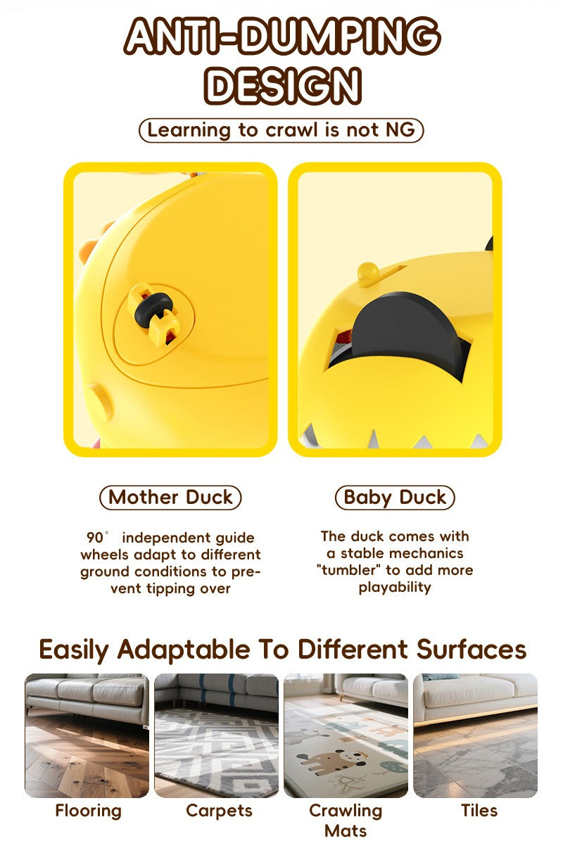 Brinquedos Musicais de Pato Rastejante para Bebês 3 Peças Pata Mãe Musical e Patinhos Brinquedo Interativo de Aprendizagem Precoce para Bebês Presente