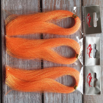 Pacote com 3 ou 10 unidades de 300 fios de tinsel torcido para iscas de pesca com mosca, linha de amarração, flash de cristal brilhante, material DIY