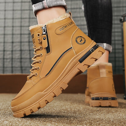 Men's winter warm ankle boots, new anti-slip sports shoes, men's motorcycle snow boots Botas Para Hombre