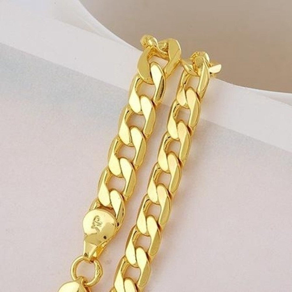 Colar Masculino de Ouro 18K Moda Masculina Colar de Ouro 18K Corrente Cubana Colar Para Homens Presentes de Joias