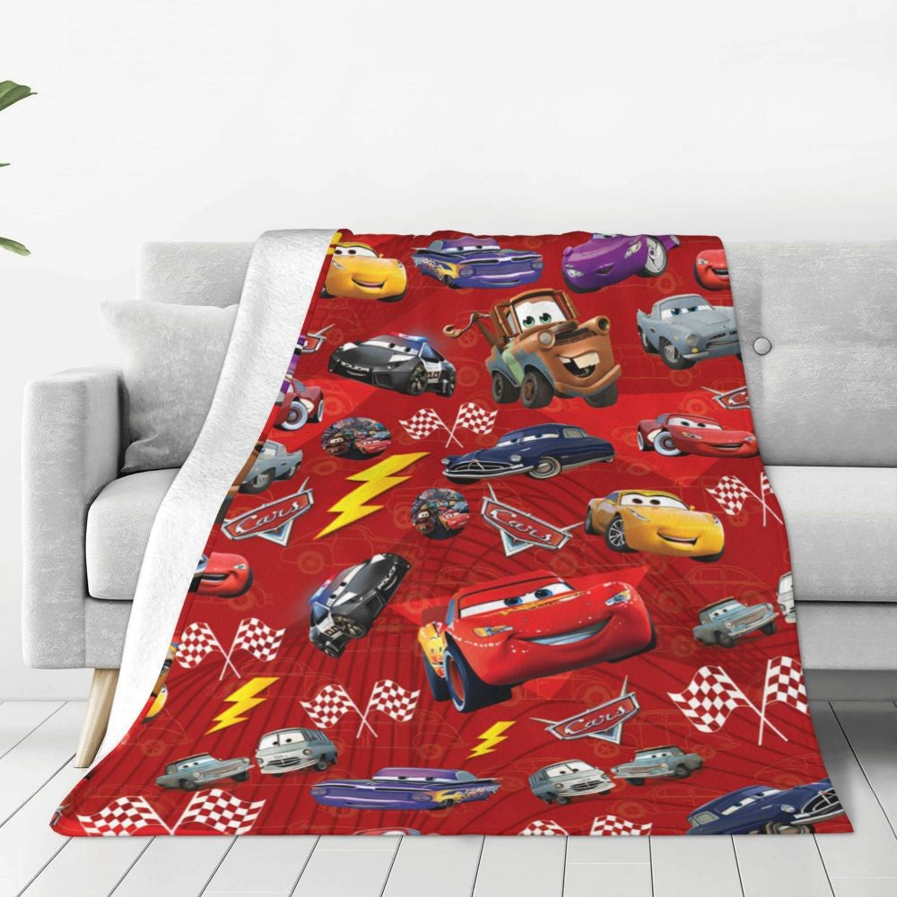 Cars Lightning McQueen 95 Flannel Blanket Life Is A Highway Super Warm Throw Blanket for Couch Bed Picnic Bedspread Sofa Bed