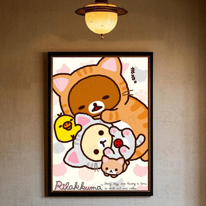 Cute Cartoon Anime R-Rilakkuma Poster High Quality Wall Art for Home Office Bedroom Living Room Hallway Bar Perfect Gift Idea