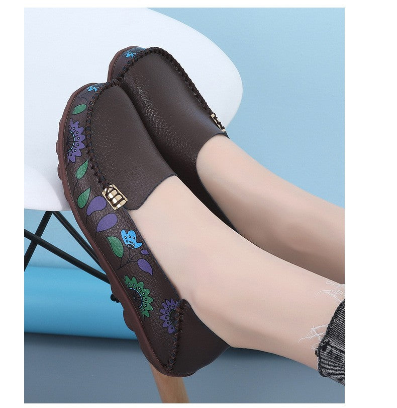 New Moccasins Women Flats Spring Female Leather Loafers Slip on Ballerina Women Casual Shoes Zapatos Mujer Plus Size 35-46