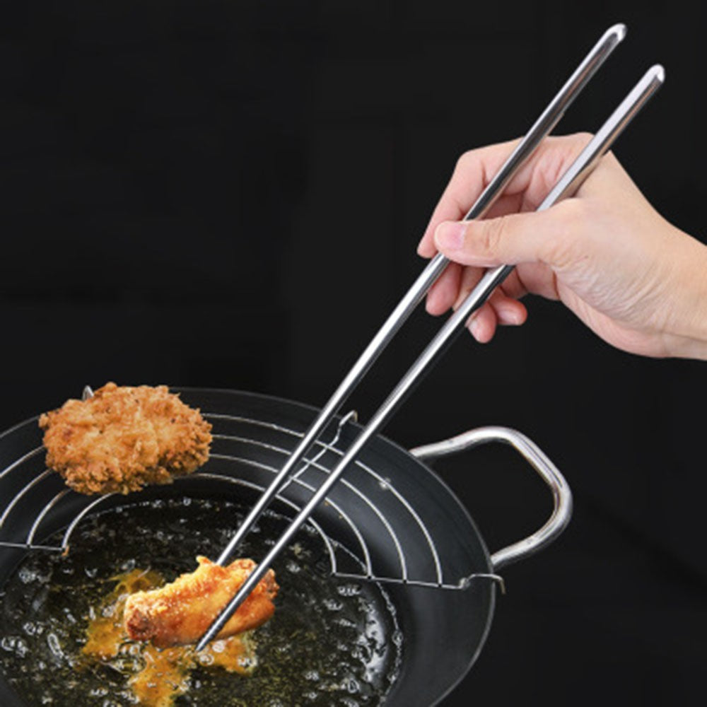 Varetas de Culinária Longas para Cozinha, Hashi de Metal, Utensílios de Cozinha, Hashi Doméstico, Prático