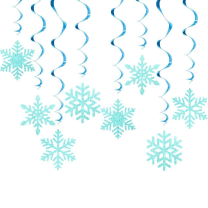 Set of 8 Christmas Swirls Snowflake Ornament Christmas Snowflake Swirls Decorations Beautiful Spirals Hanging Accent