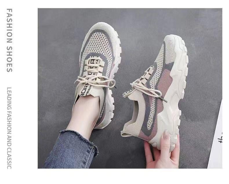 2026 New Women's Dad shoes Breathable Me Running shoes Faionable Casual Sports Sneakers Flat Bot round Toe Plastic Sole