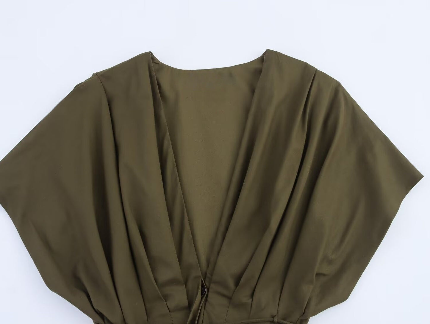 MYST&ZA2025 new summer women's casual fashion pleated drop shoulder short sleeve