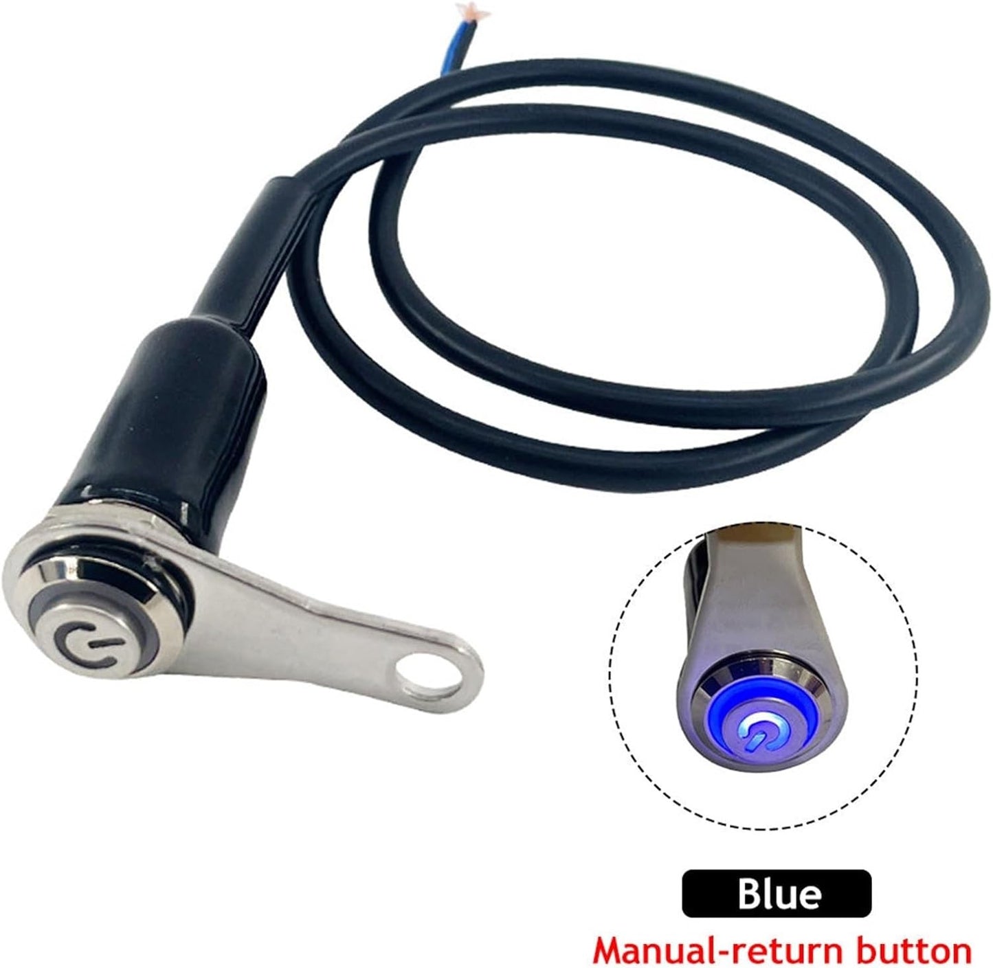 Cilindro Chave Bicicleta LED Interruptor Moto LIGA + DESLIGA Montagem no Guidão Liga de Alumínio Impermeável 12V Luz de Nevoeiro Lâmpada Buzina de Bicicleta Botão de Pressão
