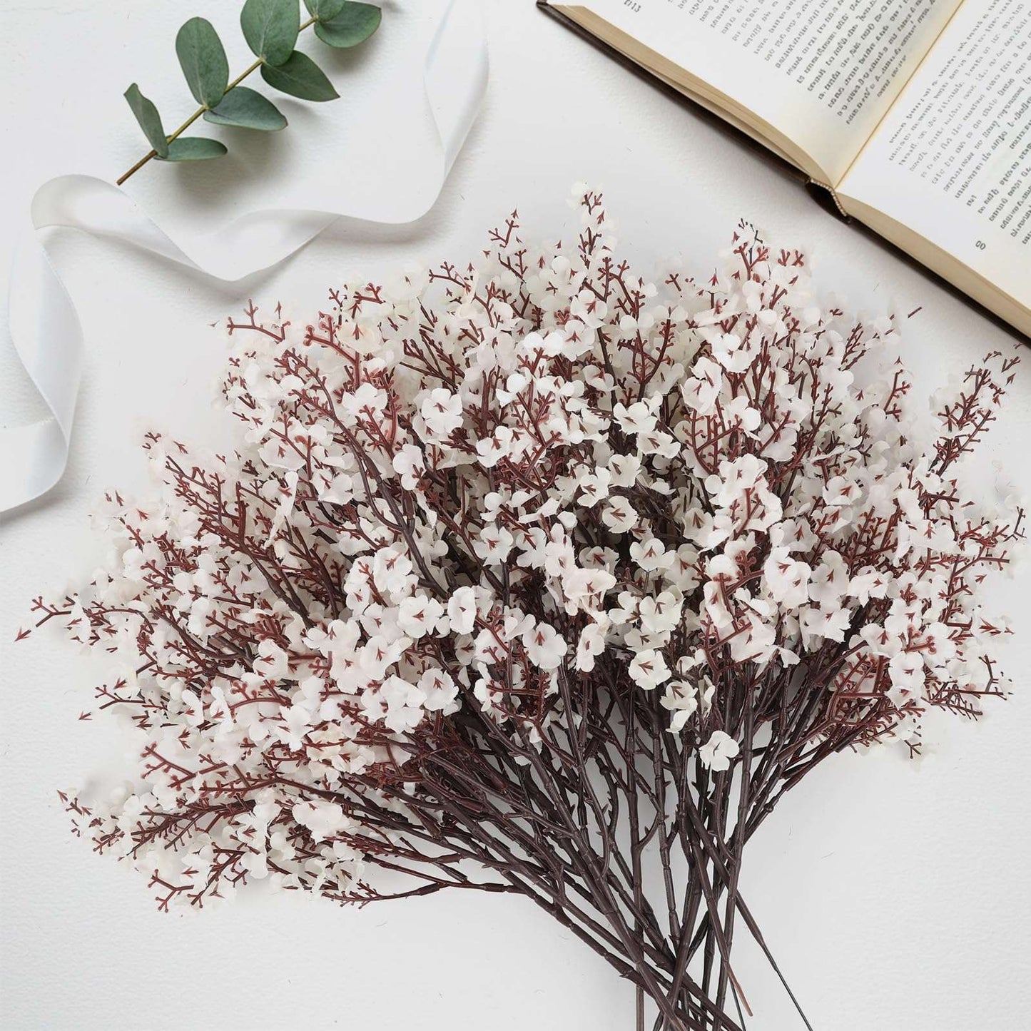 3/5 Pcs Artificial Baby's Breath Fake Flowers for Home Wedding Party Table Arrangements Farmhouse Decoration Faux Gypsophila
