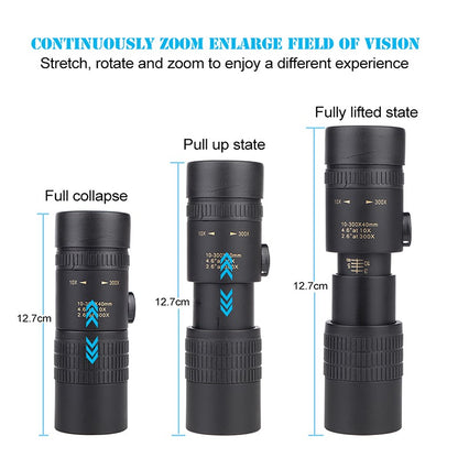 Monóculos Profissionais de Longo Alcance para Celular com Lente Zoom 300X40, Binóculos para Foto e Uso Externo