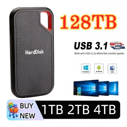 Portable SSD External Hard Drive 4TB USB3.2 Type-C External Storage Compatible with Laptop/PC/Mac Shockproof Plug&Play Hard Disk