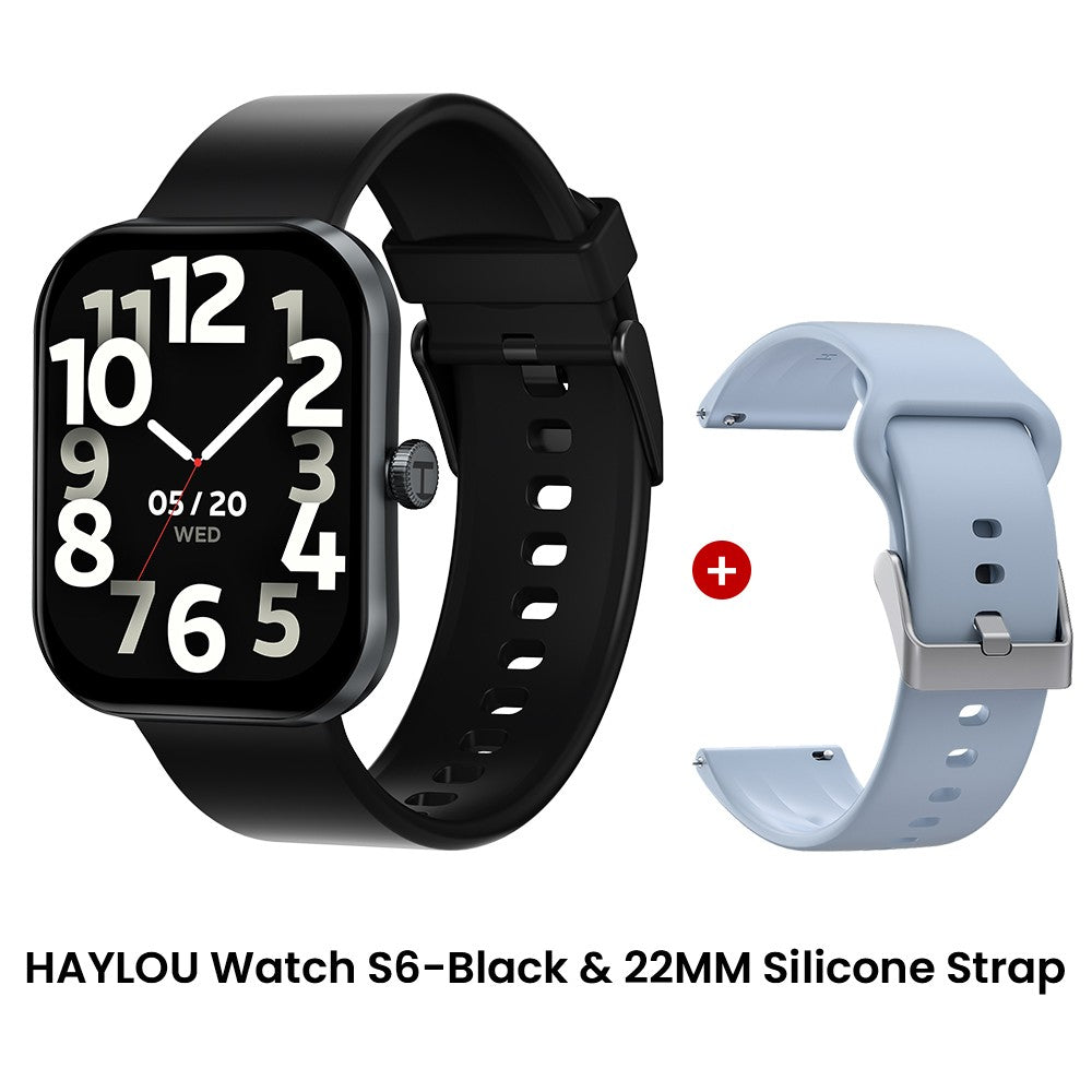 Smartwatch HAYLOU Watch S6 Tela HD de 2,01" Smartwatch Chamadas de Voz Bluetooth Monitoramento Fitness à Prova D'Água IP68