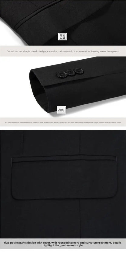 Men's Casual Wedding Suit Set New Groom Best Man Wedding Ceremony New Chinese Style Small Tailored Jacket Outfit