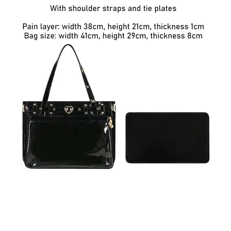 New Original Spicy Girl Cool Ita Bag Large Capacity Transparent Pain Layer Crossbody Bag Love Chain Ulzzang Shoulder Bag Handbag