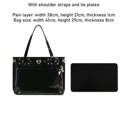 New Original Spicy Girl Cool Ita Bag Large Capacity Transparent Pain Layer Crossbody Bag Love Chain Ulzzang Shoulder Bag Handbag