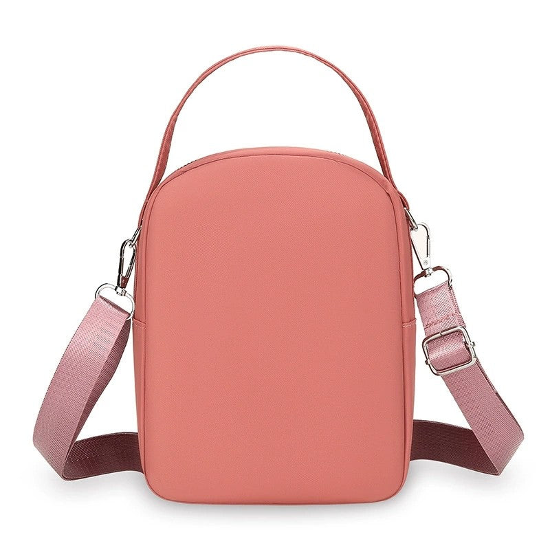 Lightweight Nylon Women's Crossbody Bag, Casual Mini Handbag with Multiple Zip Pouch, Chic Design Shoulder Bag for Everyday Use