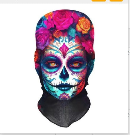 1-Piece 3D Horror Skull Breathable Sun-Proof Headgear Mask, Washable, Prank & Gag Mask