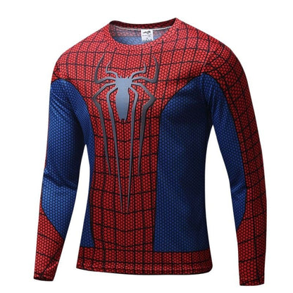 Funny 3D Spider Print Men's Long Sleeve T-shirt Outdoor Fitness Sports Tops Casual O-neck Loose Pullover Fashion Trend Clothing