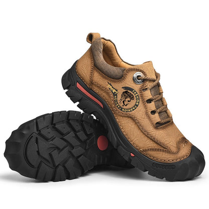 Sapatos Masculinos de Couro Genuíno para Camping, Caminhada, Tênis Esportivo Masculino, Sapatos Casuais de Viagem, Lazer, Caminhada, Escalada