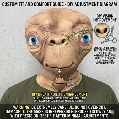 Realistic Alien Latex Mask Extraterrestrial Big Eyes Full Head Mask Sci-Fi Space Creature Cosplay Costume Halloween Party Horror