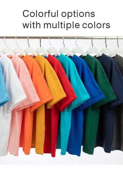 Cotton heavy-duty men's and women's T-shirts, summer breathable short sleeves, customized printing, logo embroidery