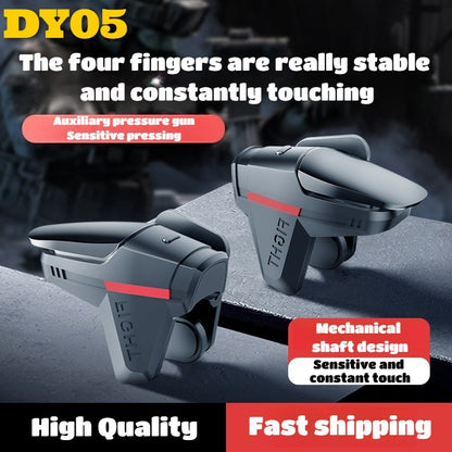 DY05 Mobile Phone Chicken Eating Artifact L1 R1 ABS Alloy Physical Game Triggers Gamepad Controller for IPhone Android Universal