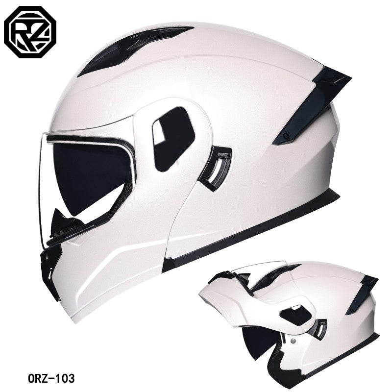 Capacete modular articulado de motocicleta de alta qualidade ORZ, material ABS, lente dupla, capacete integral, lote DOT