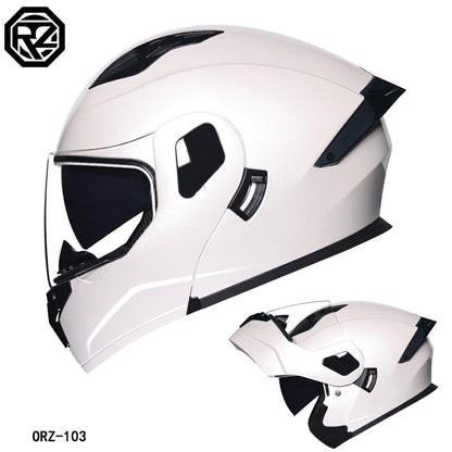 Capacete modular articulado de motocicleta de alta qualidade ORZ, material ABS, lente dupla, capacete integral, lote DOT